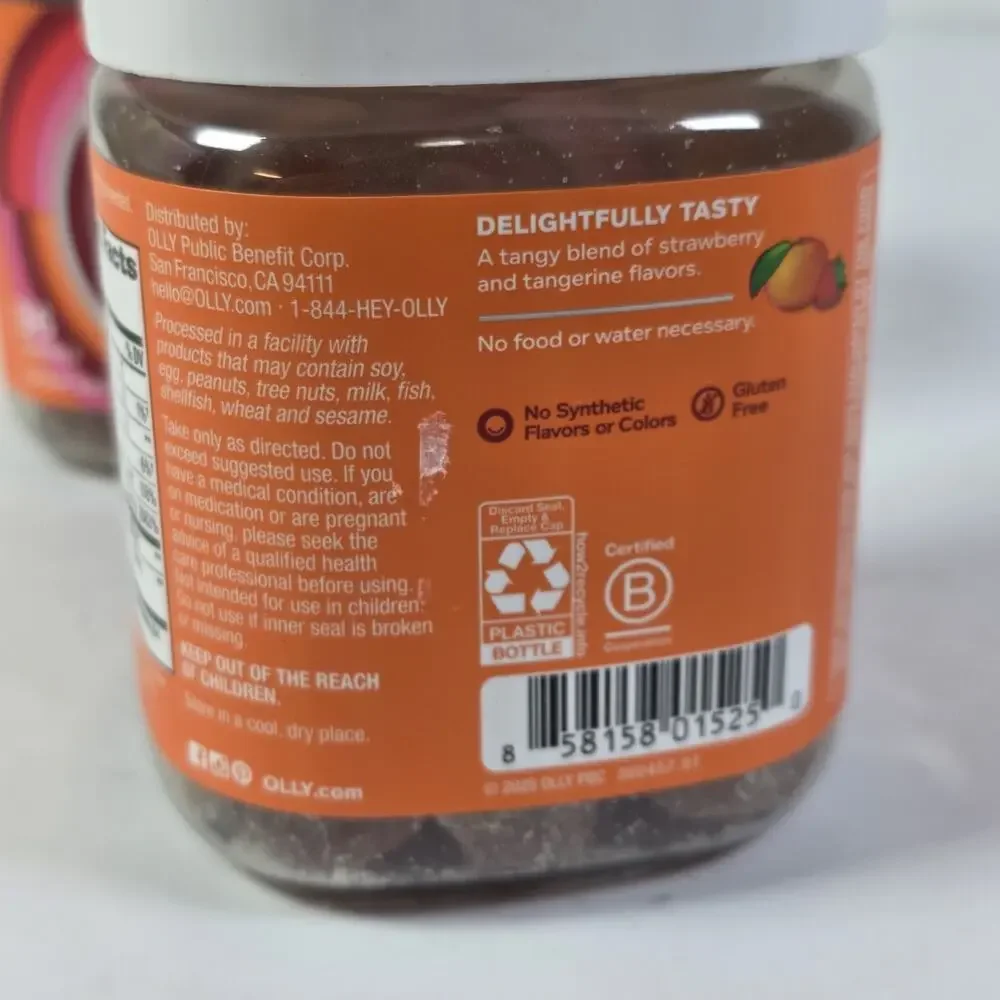 Lot Of 2 Olly Laser Focus Berry Tangy Tangerine Vitamins 36 Gummies BB 9/25/26